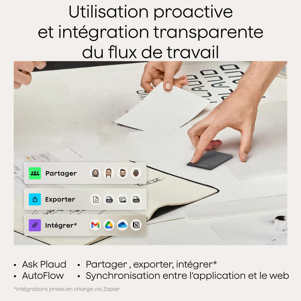 Note Pro Enregistreur vocal IA avec transcription dictaphone numérique 64 Go Bluetooth 50 h d'enregistrement