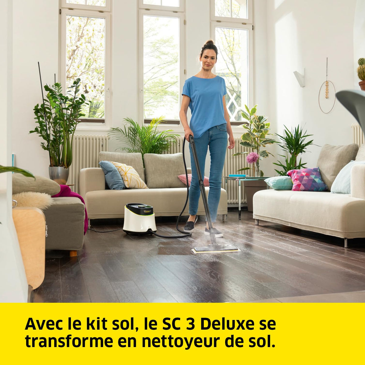 Nettoyeur vapeur SC 3 Deluxe 1900 W 1 L 3,5 bar avec kit de nettoyage de sol buses et brosses