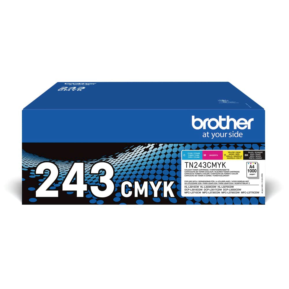 TN-243CMYK Pack de 4 Toners Compatible avec HL-L3210CW HL-L3230CDW HL-L3270CDW MFC-L3710CW Noir Cyan Magenta Jaune