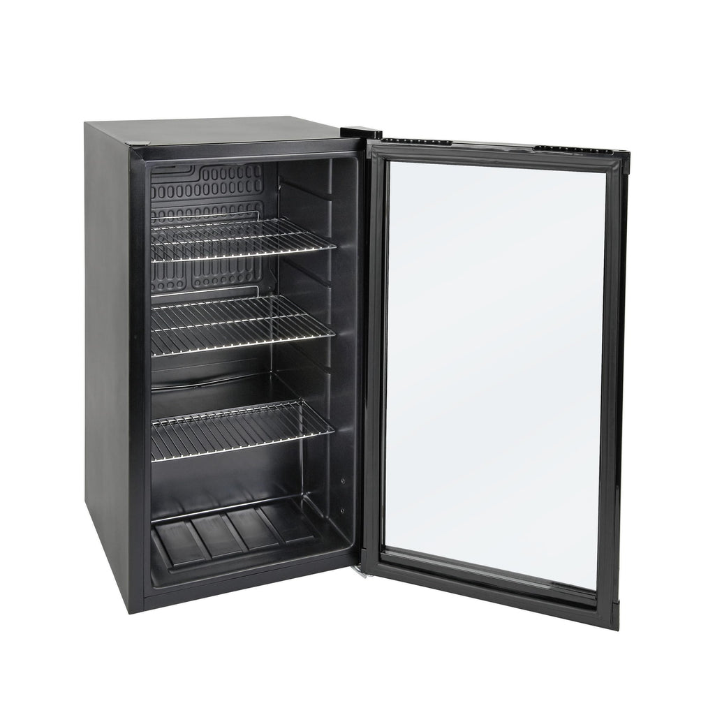 Réfrigérateur à boissons GPC1088 88 L 49 x 43 x 83 cm froid statique 3 clayettes réglables porte vitrée noire