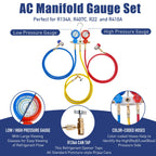 Kit Pompe à Vide Climatisation 3 CFM 180 W 0,8 Pa Manomètre R134A R410A R407C 3 Tuyaux 150 cm Raccords Adaptateurs