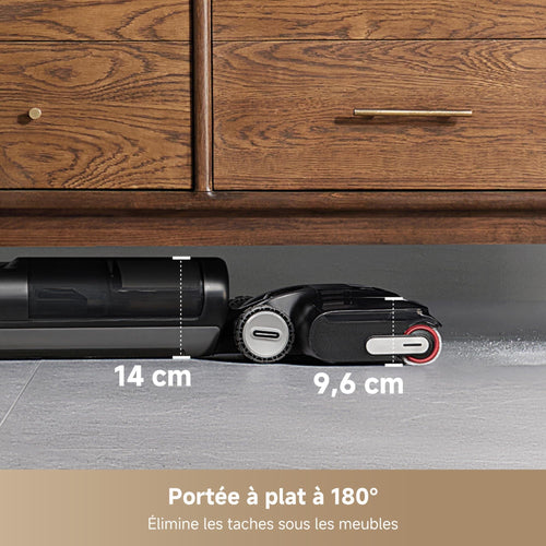 Aspirateur laveur sans fil H12 Pro FlexReach 180° 18 000 Pa 780 ml pour sols durs avec nettoyage automatique