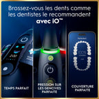 Brosse à dents électrique iO 9N rechargeable noire 7 modes capteur de pression 2 têtes étui de voyage chargeur