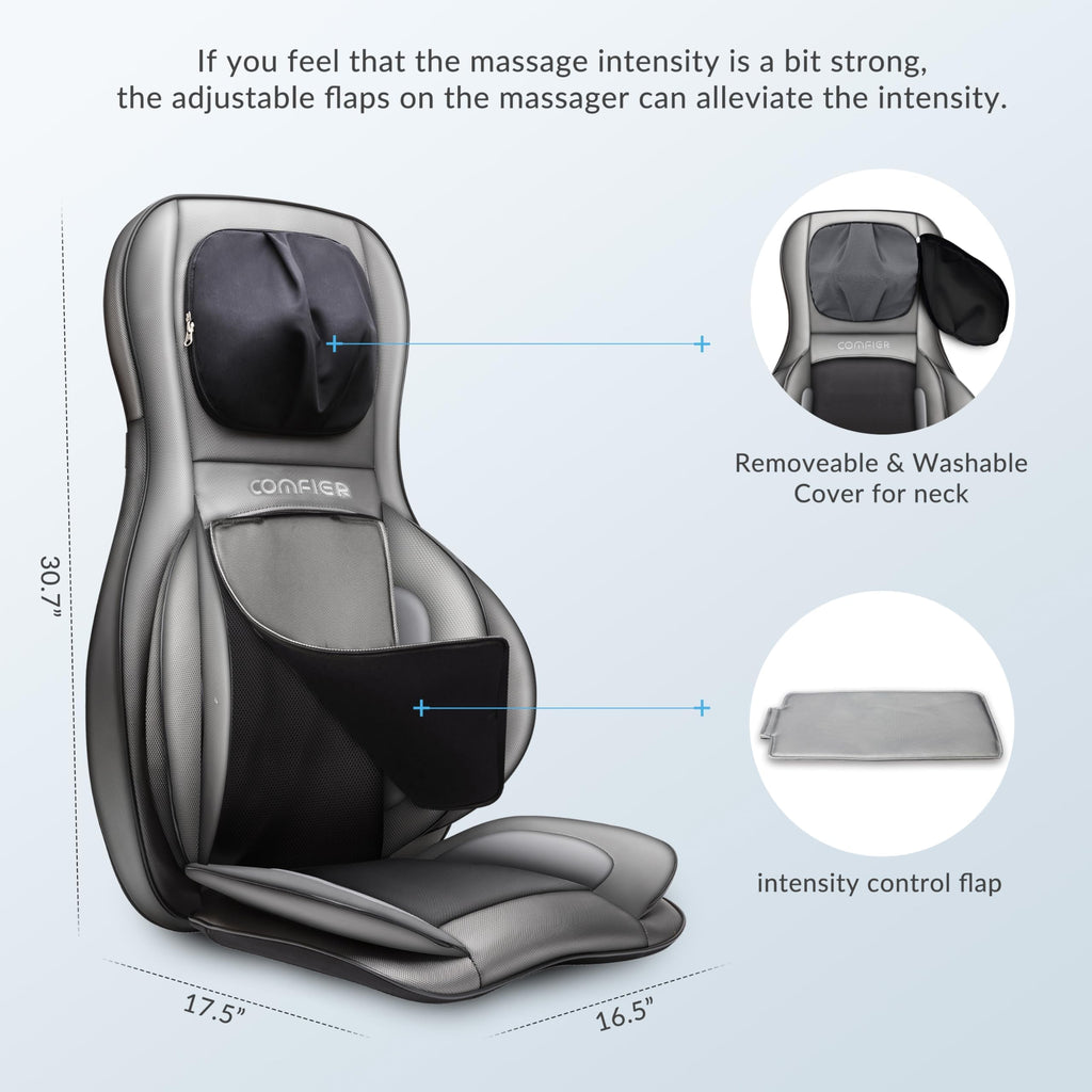 Siège Massant Shiatsu pour Dos et Cou 2309A Massage 2D 3D avec Chaleur Compression Réglable 3 Intensités