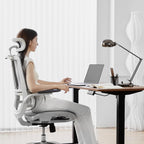 Chaise de bureau ergonomique M59AS à double dossier avec soutien lombaire adaptatif accoudoirs 3D et siège en maille