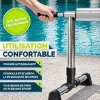 Enrouleur de bâche de piscine télescopique 3 à 5,70 m en aluminium avec 8 clips 8 sangles thermomètre et roues