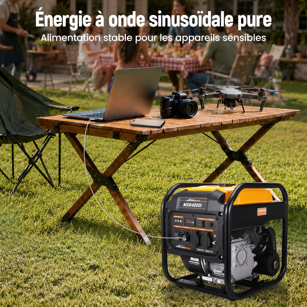 Groupe Électrogène Inverter MXR4800I Essence 3800 W 3500 W 230 V 50 Hz 223 cm³ 2 Prises 230 V 2 Ports USB