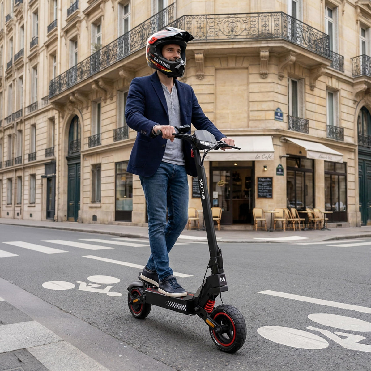 Trottinette électrique Daytona 10 1000 W batterie 48 V 13,5 Ah autonomie 60 km roues 10 pouces double suspension freins à disque