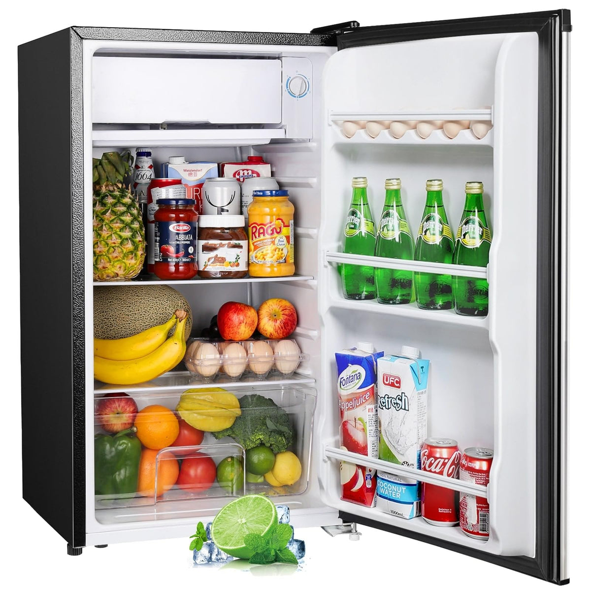 Mini réfrigérateur avec congélateur BR321 91 L 8,5 L congélateur 41 dB thermostat réglable 0 à 10 °C 2 clayettes bac à légumes
