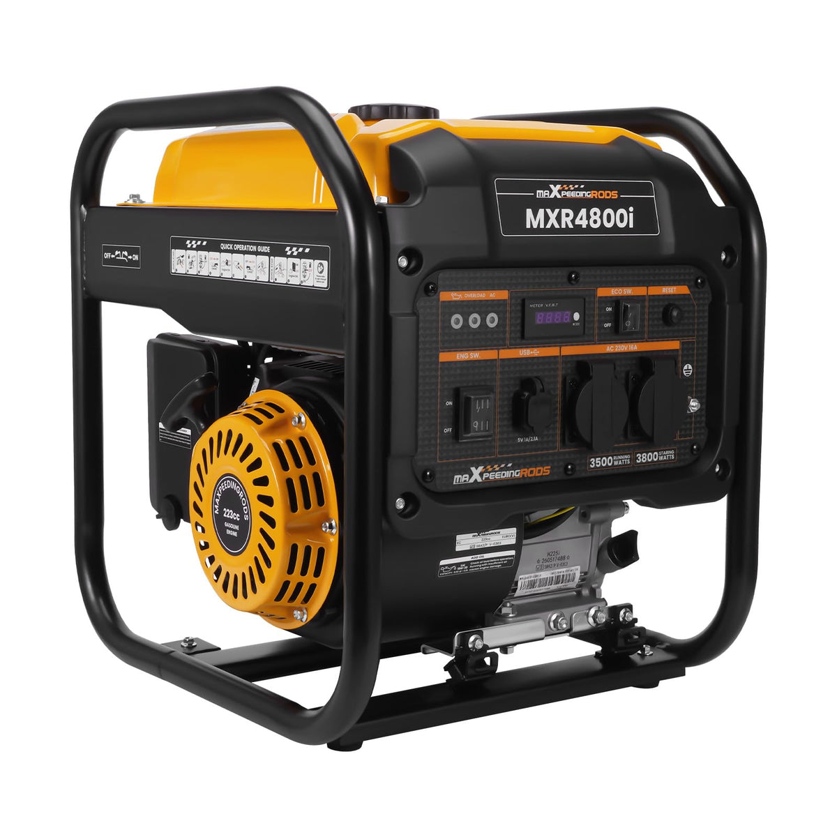Groupe Électrogène Inverter MXR4800I Essence 3800 W 3500 W 230 V 50 Hz 223 cm³ 2 Prises 230 V 2 Ports USB