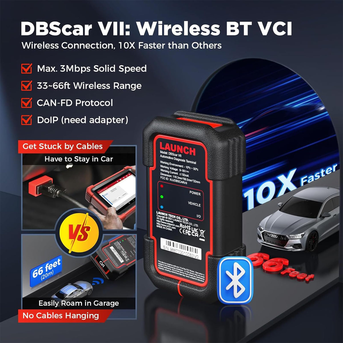 Outil de diagnostic automobile OBD2 CRP919XBT Bluetooth 7 pouces codage ECU contrôle bidirectionnel CAN FD DoIP 45+ services