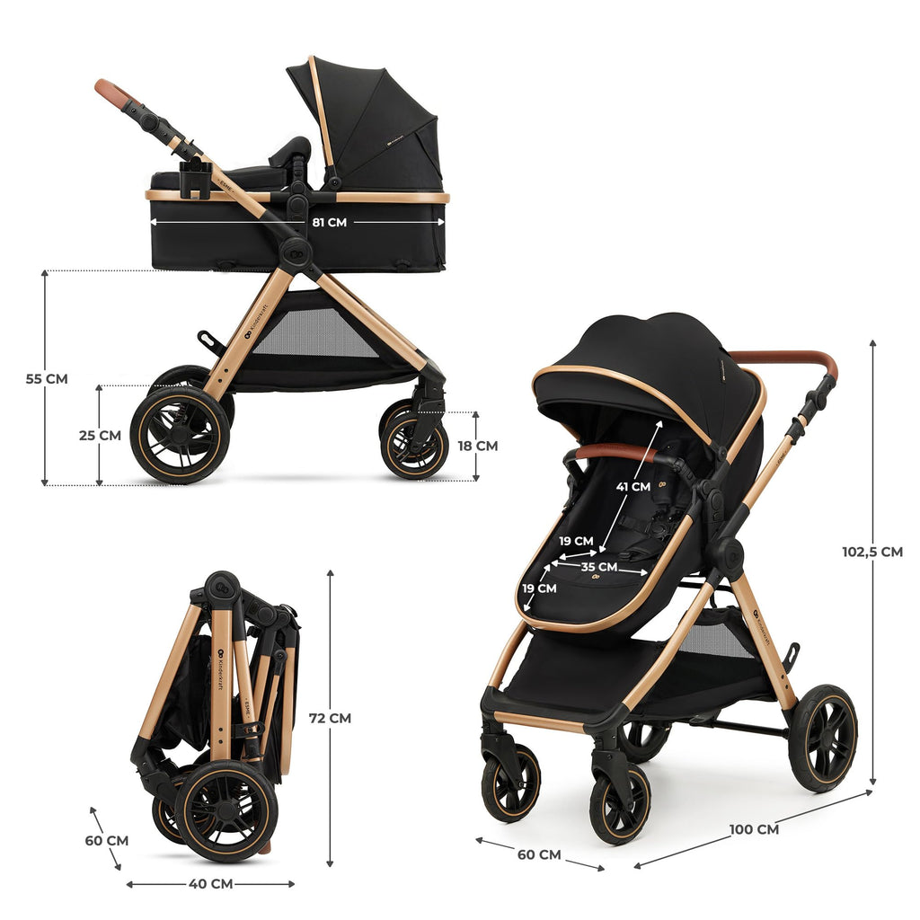 Poussette 3 en 1 ESME avec siège auto MINK PRO i-Size 40-75 cm nacelle siège réversible harnais 5 points housse de pluie