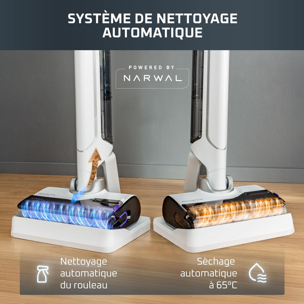 Aspirateur laveur sans fil X-Clean 10 21,6 V 200 W autonomie 60 min nettoyage séchage automatique rouleau autopropulsé écran LED