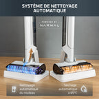 Aspirateur laveur sans fil X-Clean 10 21,6 V 200 W autonomie 60 min nettoyage séchage automatique rouleau autopropulsé écran LED