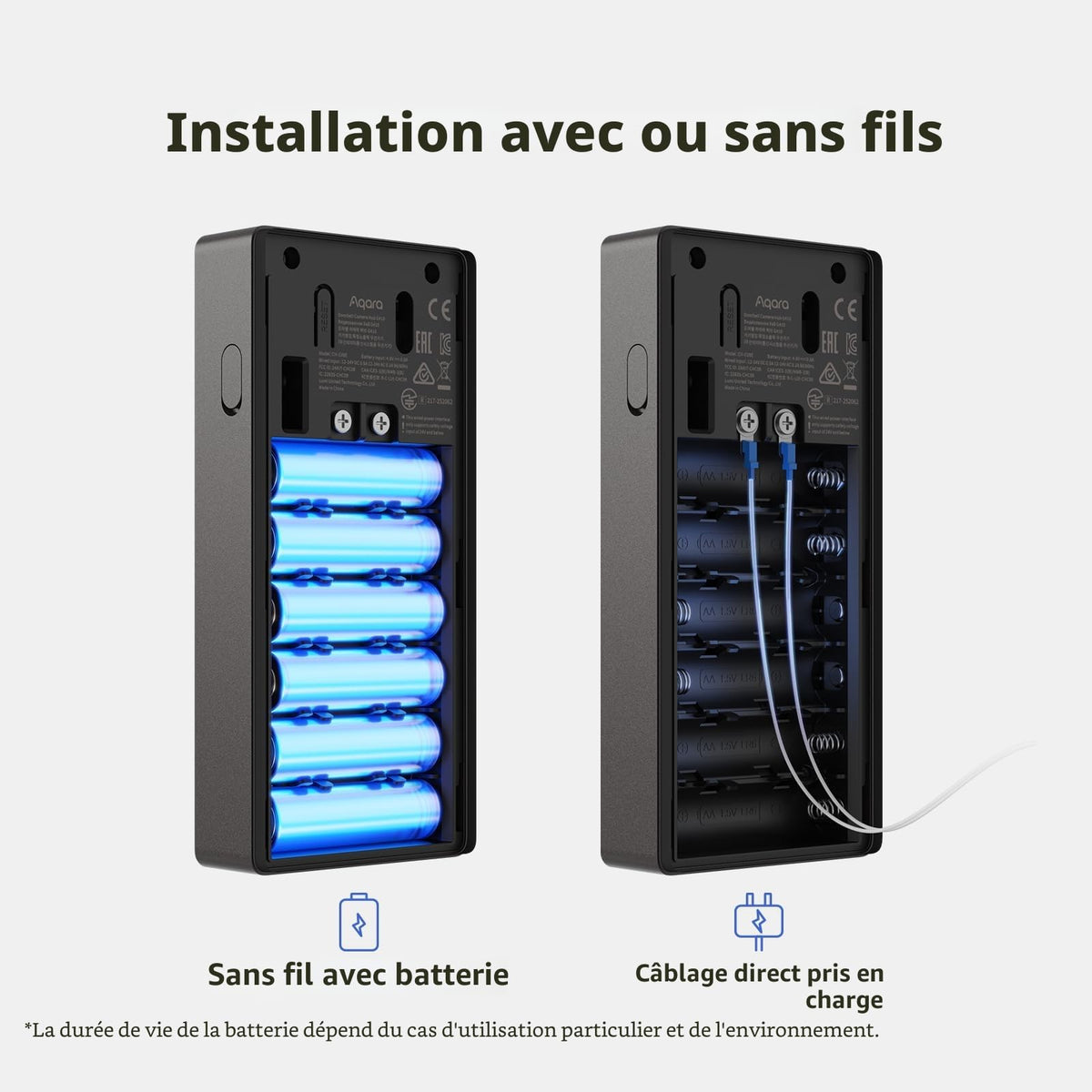Sonnette vidéo 2K CH-C09E avec carillon Hub Matter Wi-Fi 2,4 et 5 GHz Zigbee Thread vision nocturne audio bidirectionnel
