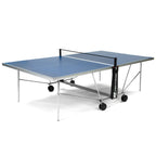 Table de ping-pong d'extérieur pliante 2,74 x 1,67 m stratifié haute pression acier galvanisé filet réglable bleu