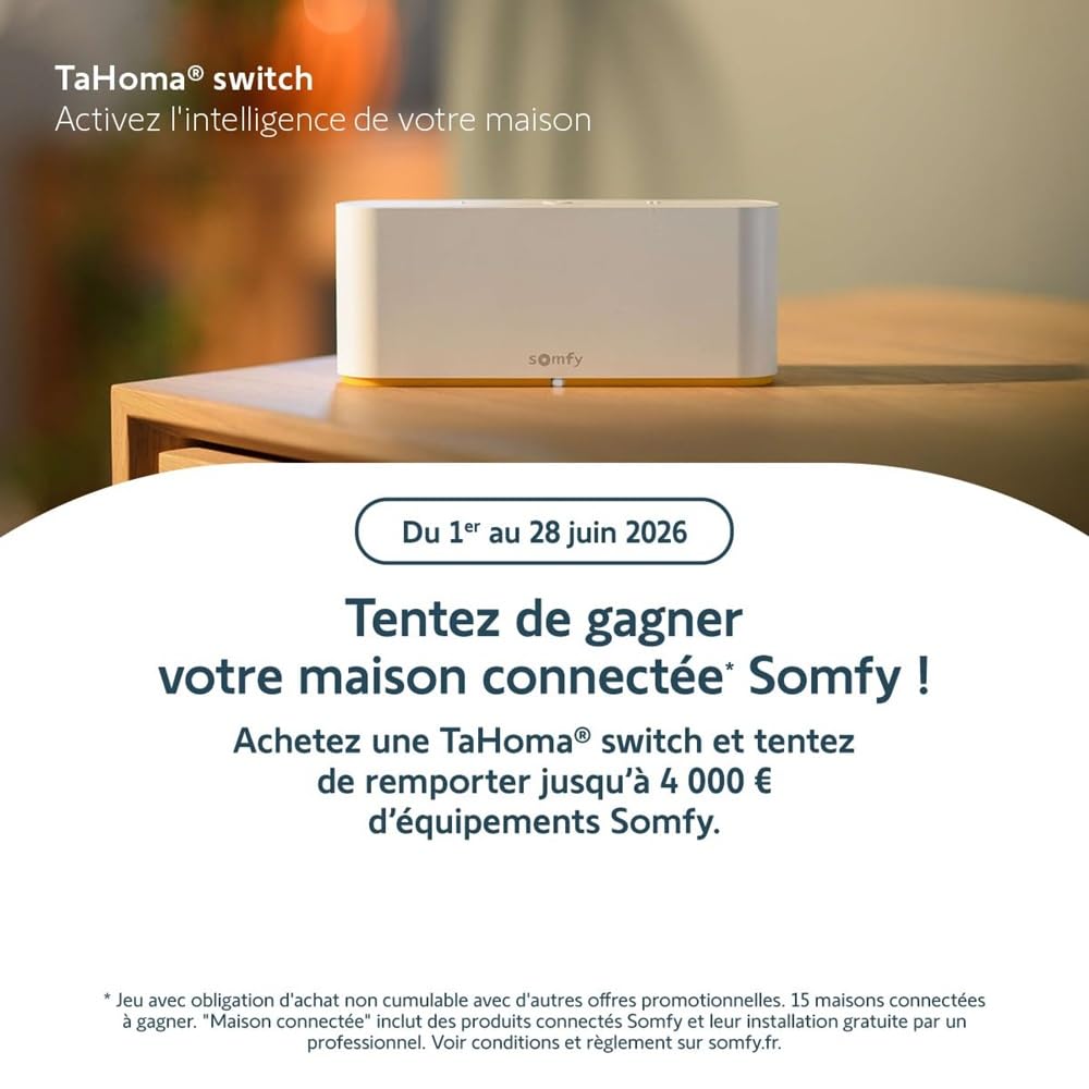 Box domotique TaHoma Switch contrôle à distance volets et équipements connectés compatible IO RTS Zigbee