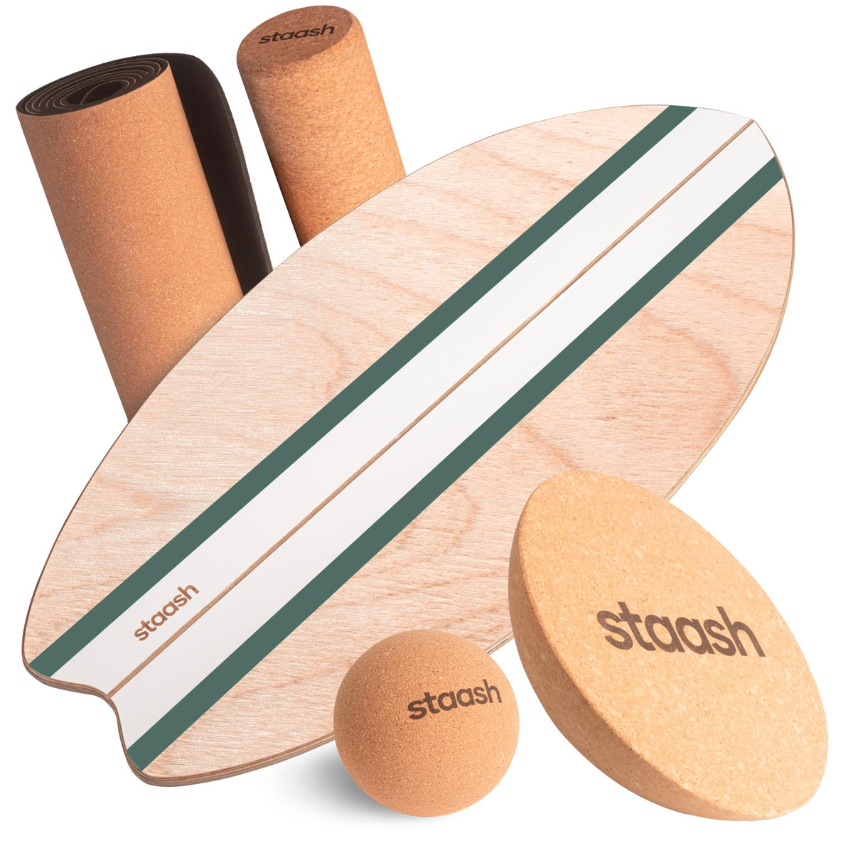 Planche d'équilibre en bois antidérapante pour entraînement équilibre posture proprioception charge maximale 120 kg kit complet