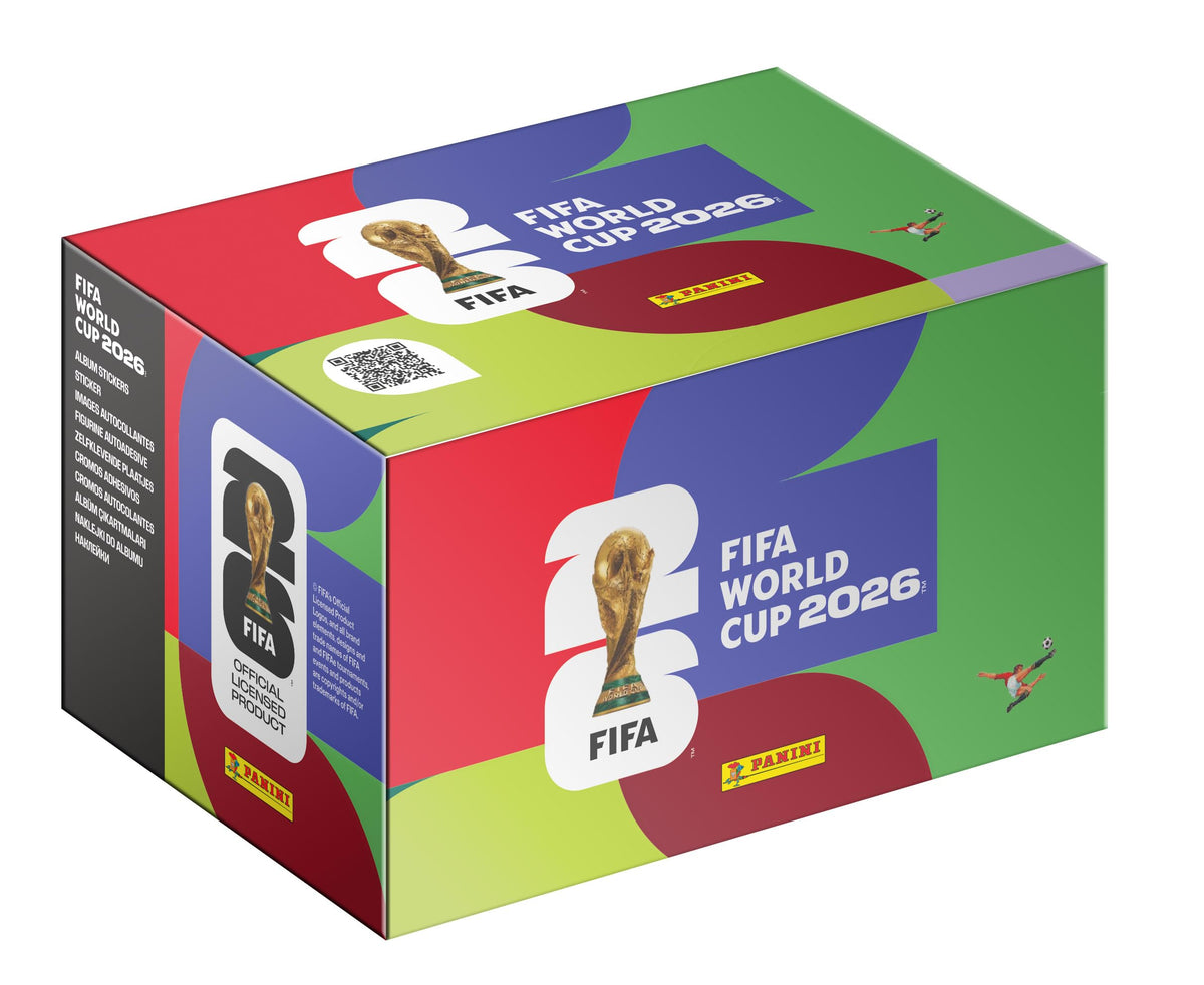 Stickers Coupe du Monde de la FIFA 2026 boîte de 100 pochettes 700 stickers équipes joueurs et logos de football
