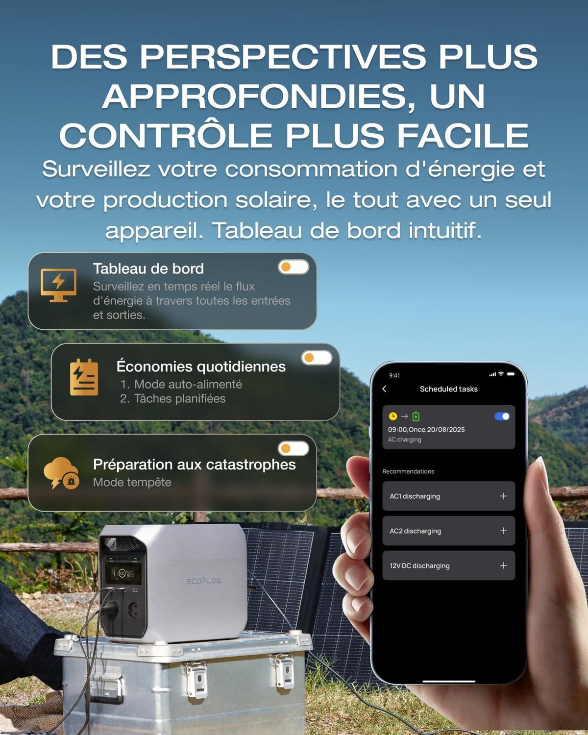 Station électrique portable Delta 3 Classic 1024 Wh batterie LFP 1800 W 3600 W crête charge solaire UPS 10 ms