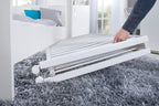 Lit Bébé Pliant Fold Up 287100WE 60 x 120 cm Hêtre 2 Niveaux Réglables 4 Roulettes à Freins Charge 40 kg Blanc