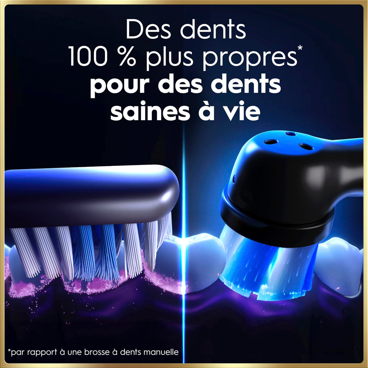 Brosse à dents électrique iO 9N rechargeable noire 7 modes capteur de pression 2 têtes étui de voyage chargeur