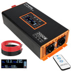 Convertisseur 12V 220V 2000W 4000W onduleur pur sinus 220V CA 2 prises USB écran LCD télécommande 50 Hz