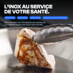 Set de 3 poêles inox 3 plis 18/10 20 26 28 cm induction tous feux four 230°C lave-vaisselle manche inox