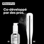Lisseur vapeur 2-en-1 SteamPod 3 pour cheveux lissage et wavy réservoir d’eau intégré cordon 360° coiffage rapide