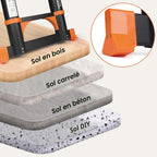 Échelle télescopique pliante DLT214E 4,7 m aluminium 150 kg 15 marches antidérapante orange multifonction