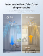Ventilateur de Plafond avec Lumière DR-HCF002S 132 cm 54 W LED Dimmable RGB Wi-Fi 6 Vitesses Moteur CC Blanc
