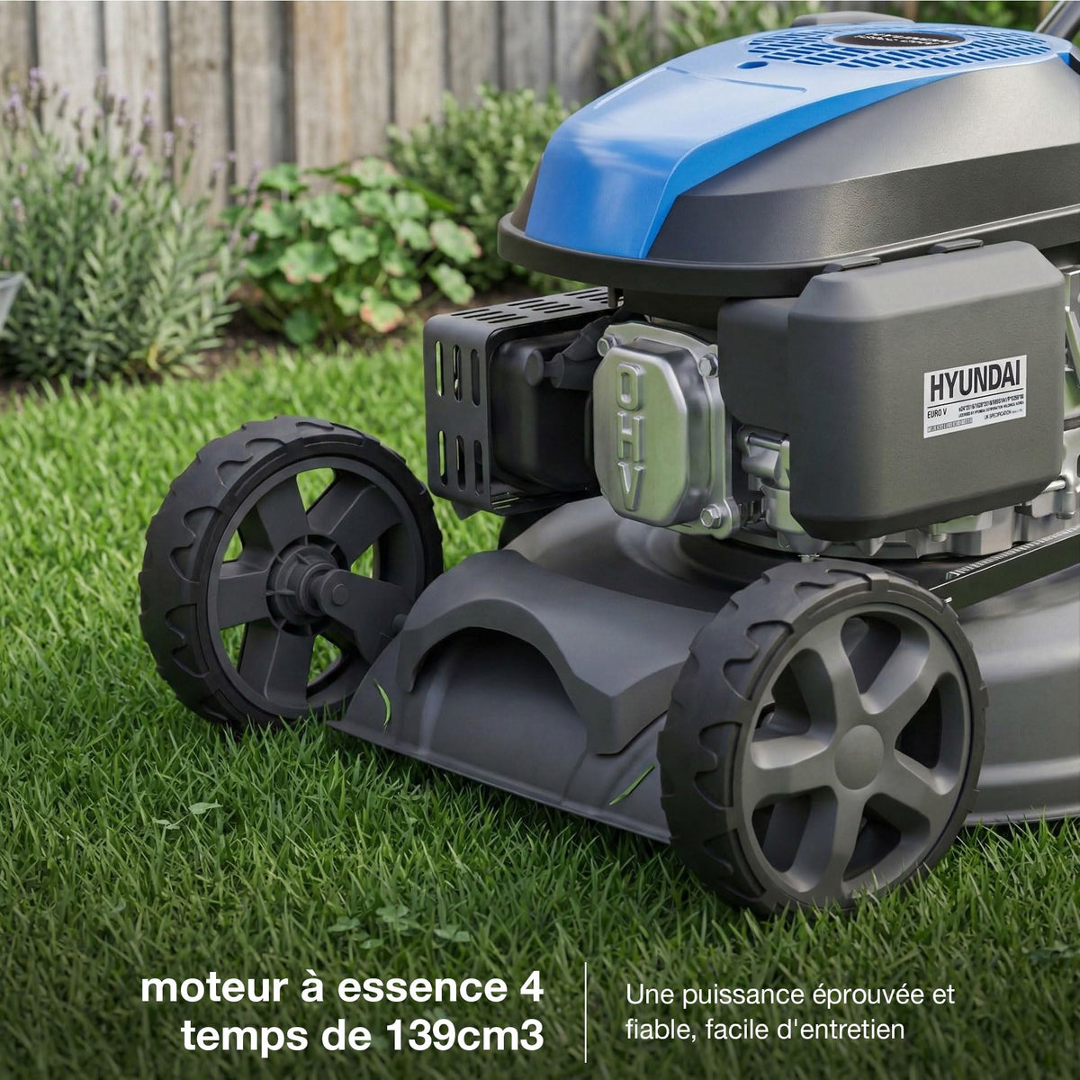 Tondeuse à gazon thermique autotractée HYM17150SPX 43 cm 139 cm³ 4 temps 4 en 1 mulching bac 40 L carter acier
