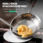 Set de 3 poêles inox 3 plis 18/10 20 26 28 cm induction tous feux four 230°C lave-vaisselle manche inox