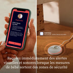 Moniteur bébé intelligent Dream Sock avec suivi de la fréquence cardiaque et du niveau d’oxygène autonomie 16 h Bluetooth Wi-Fi 2,4 GHz
