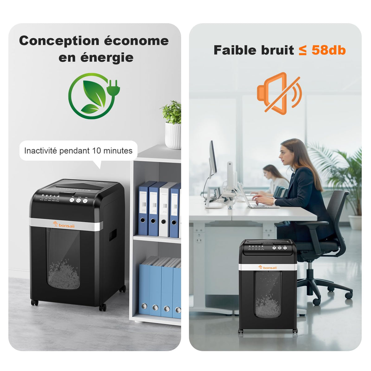 Destructeur de Documents 200 Feuilles Auto-Feed Micro-Coupe P-4 4×12 mm Bac 31 L Fonctionnement 60 Minutes