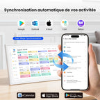 Calendrier numérique mural 15,6 pouces tactile WiFi organisateur familial synchronisation Google iCloud Outlook tableau de récompense enfant
