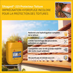 Hydrofuge toiture Sikagard 223 20 L liquide incolore pour matériaux de toiture poreux protection hydrofuge