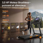 Tapis de course pliable inclinable 12 km/h 15 % 136 kg écran LED 12 programmes amortissement