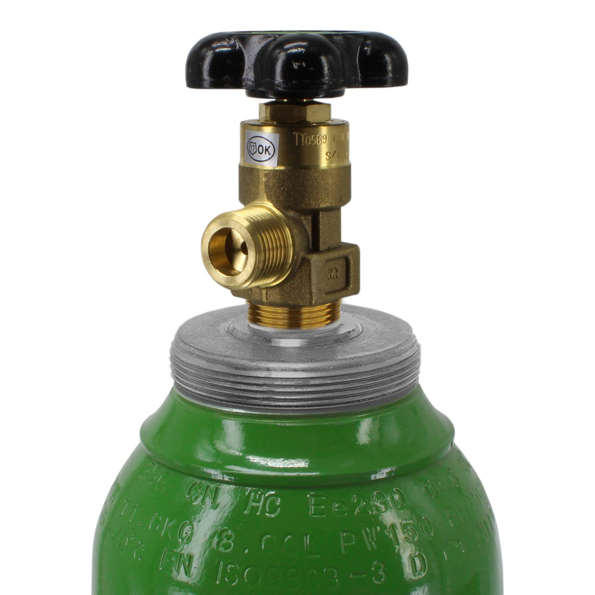 Bouteille de Gaz Argon CO2 B10 10 L 200 bar 2,4 m³ Soupape W21,8x1/14 DIN 477 Capot de Protection