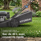 Tondeuse à gazon thermique autotractée HYM17150SPX 43 cm 139 cm³ 4 temps 4 en 1 mulching bac 40 L carter acier