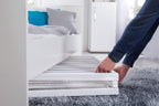 Lit Bébé Pliant Fold Up 287100WE 60 x 120 cm Hêtre 2 Niveaux Réglables 4 Roulettes à Freins Charge 40 kg Blanc