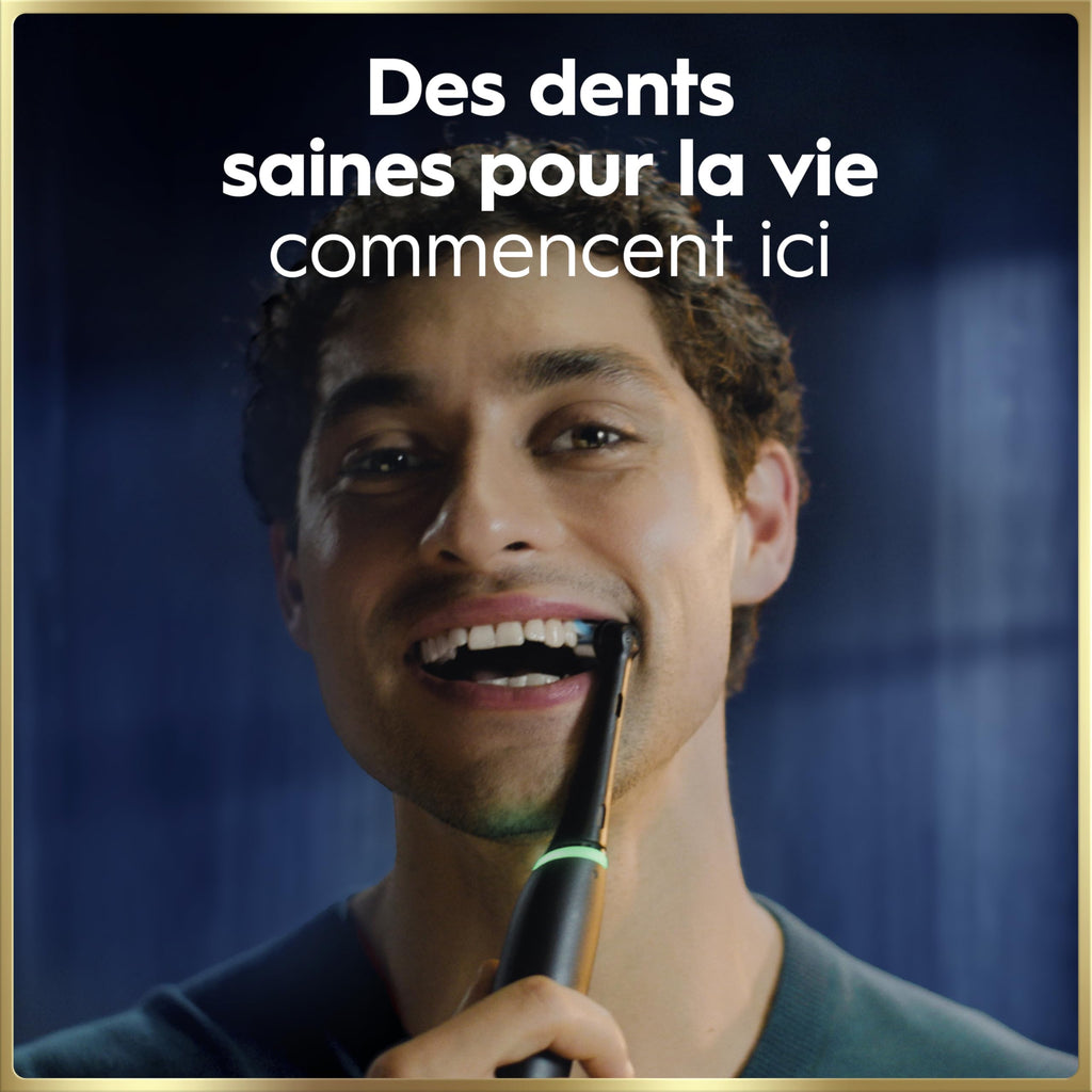 Brosse à dents électrique iO 9N rechargeable noire 7 modes capteur de pression 2 têtes étui de voyage chargeur