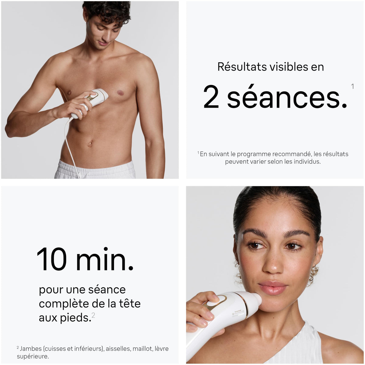 Épilateur à Lumière Pulsée PL5321 Silk·expert Pro 5 240 V 3 Têtes Pochette Rasoir Venus Blanc et Or