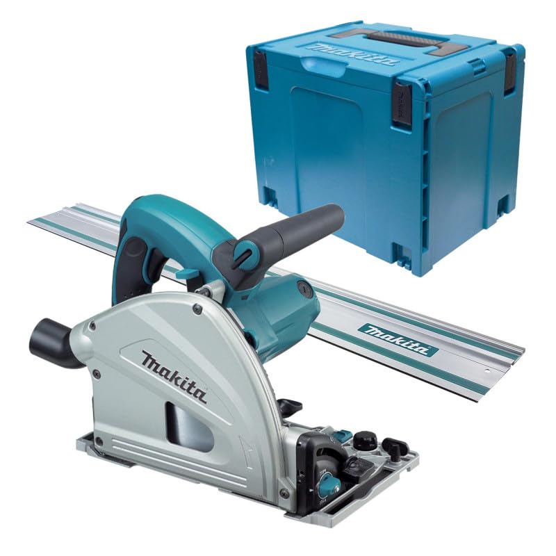 Scie circulaire plongeante SP6000J1 1300 W Ø165 mm 5000 tr/min 48 dents avec rail de guidage 1400 mm et coffret