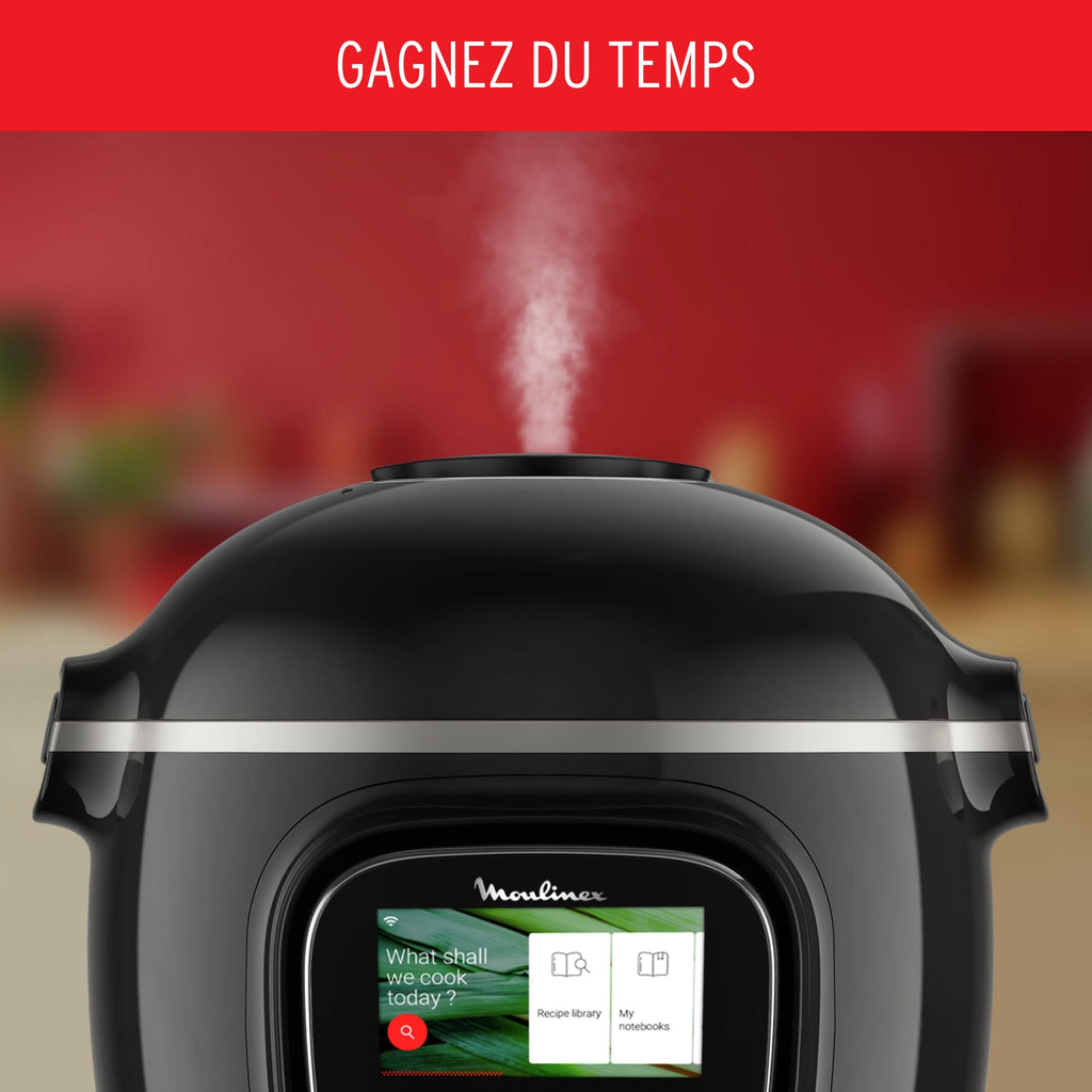 Multicuiseur électrique Cookeo Touch WiFi 6 L 1600 W écran tactile 13 modes de cuisson avec panier vapeur