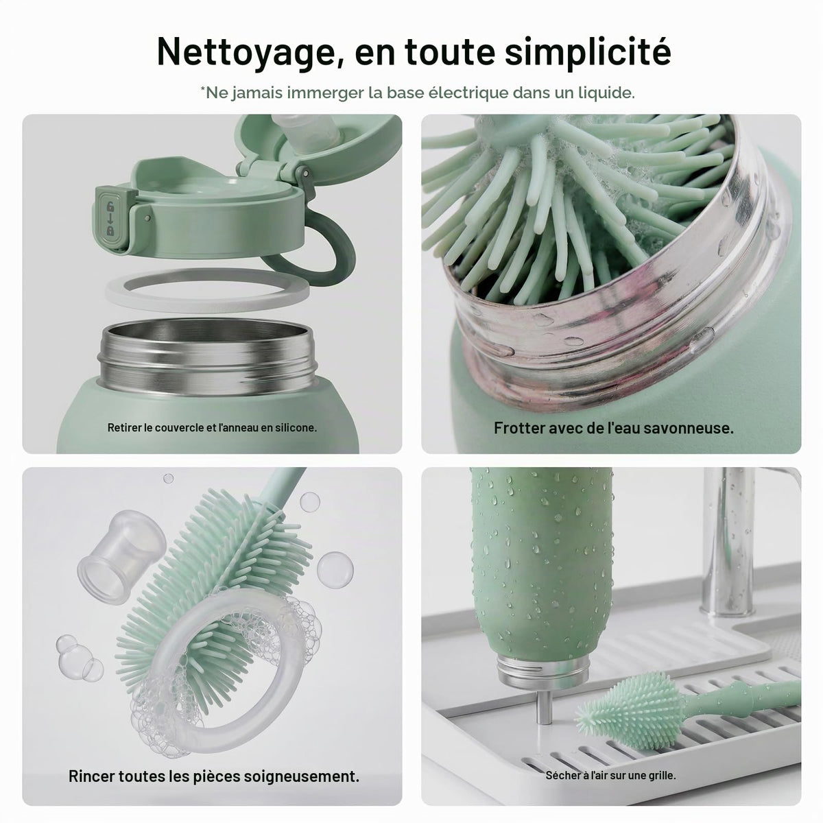 Chauffe-biberon portable MW05 500 ml avec refroidisseur de lait maternel CM01 628 ml 2 biberons