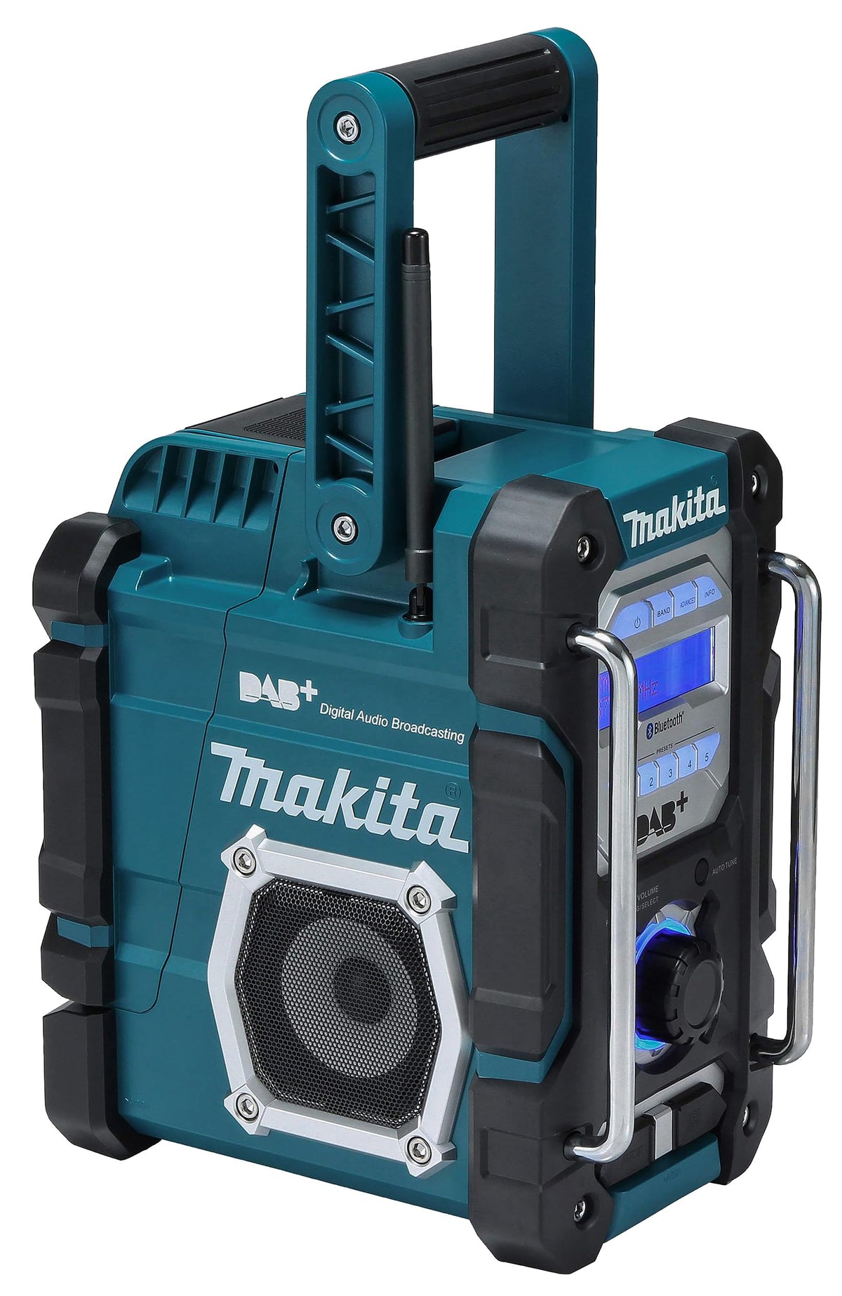 Radio de chantier DMR112 FM USB stéréo écran LCD alimentation par batterie 3,6 V 28,2 x 16,3 x 29,4 cm
