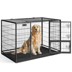 Cage pour chien XXL PPD003B01 122 x 74,5 x 80,5 cm acier allié 2 portes plateau amovible écart de 11 mm