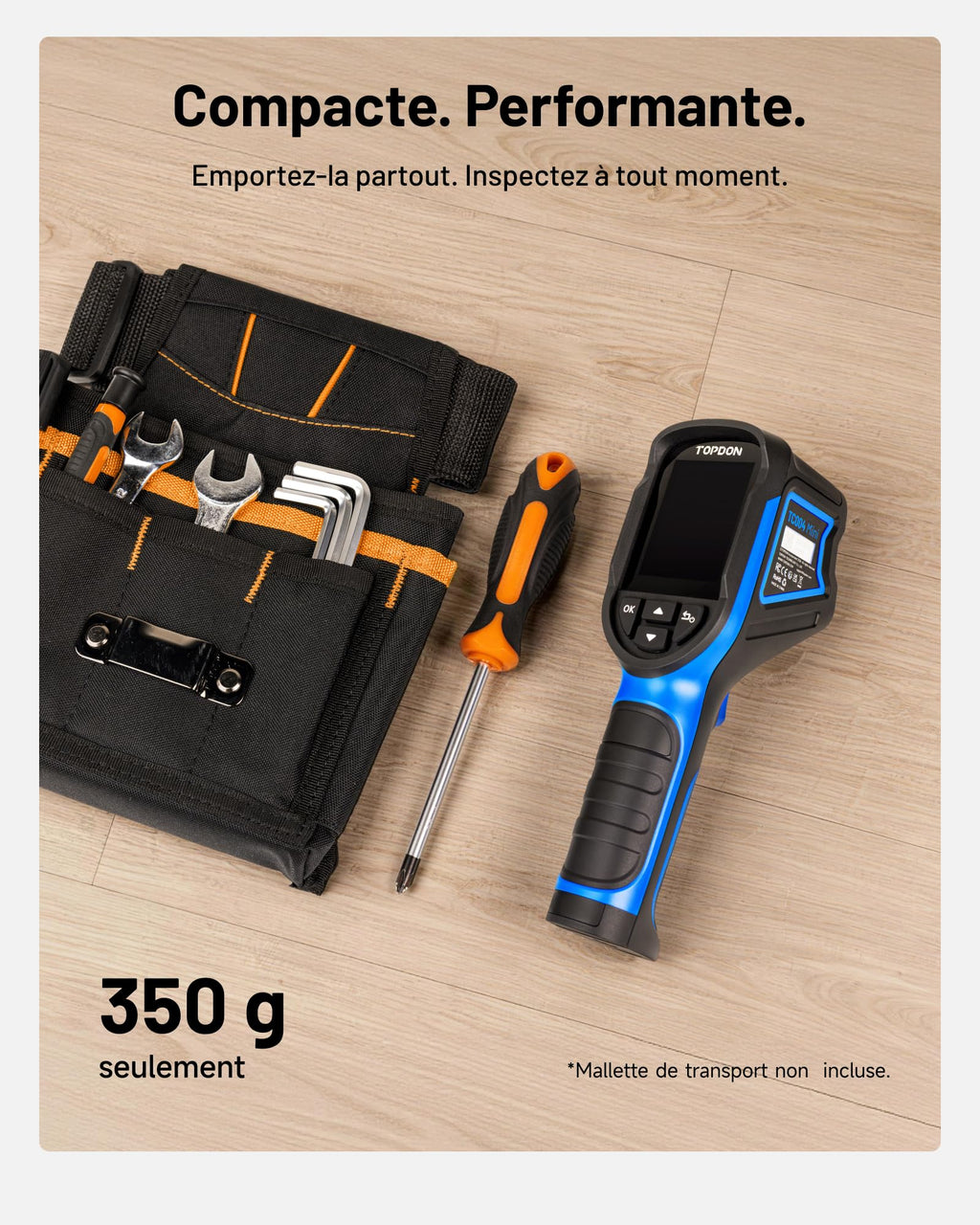 Caméra thermique infrarouge TC004 Mini-N TISR 320 × 240 25 Hz -20 à 550 °C Wi-Fi 8 Go analyse PC 5 palettes