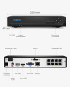 Enregistreur NVR PoE 4K RLN8-410 8 canaux avec disque dur 2 To pour caméras de surveillance PoE
